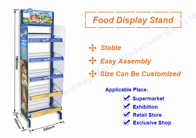 Multi-Function Store Potato Chips Floor Stands, Supermarket Units, Grocery Candy Retail Display